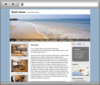 Beach House - PromoteMyPlace Example Website