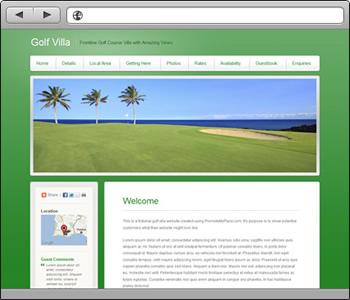 Golf Villa - PromoteMyPlace Example Website